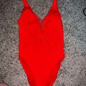 Lace up one piece swim suit